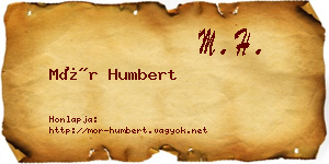 Mór Humbert névjegykártya